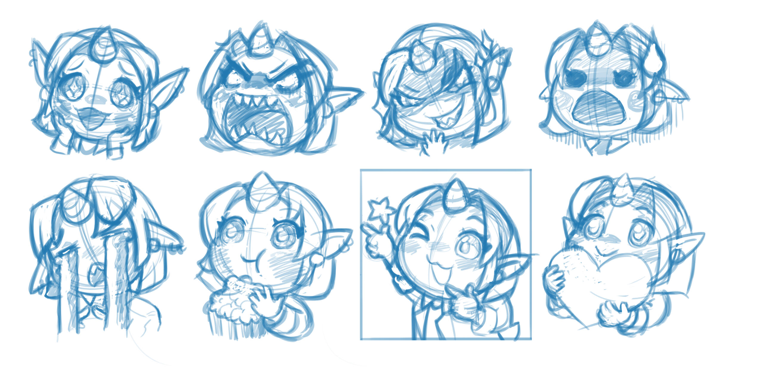 Bolt Tiefling Emotes Sketch