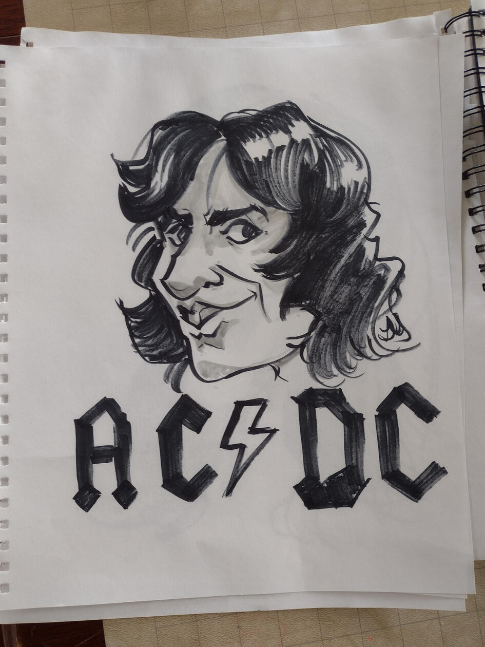 Bon Scott Caricature Sketch